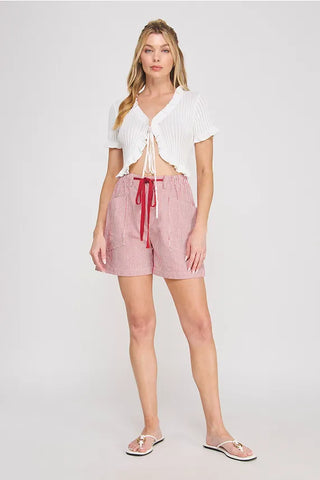 Allie Rose Bottoms - Shorts Sm Striped Twill Shorts