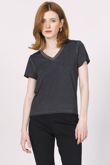 Another Love Tops - T-Shirts Sale Ramon Short Sleeve Top w/Silver Detailing
