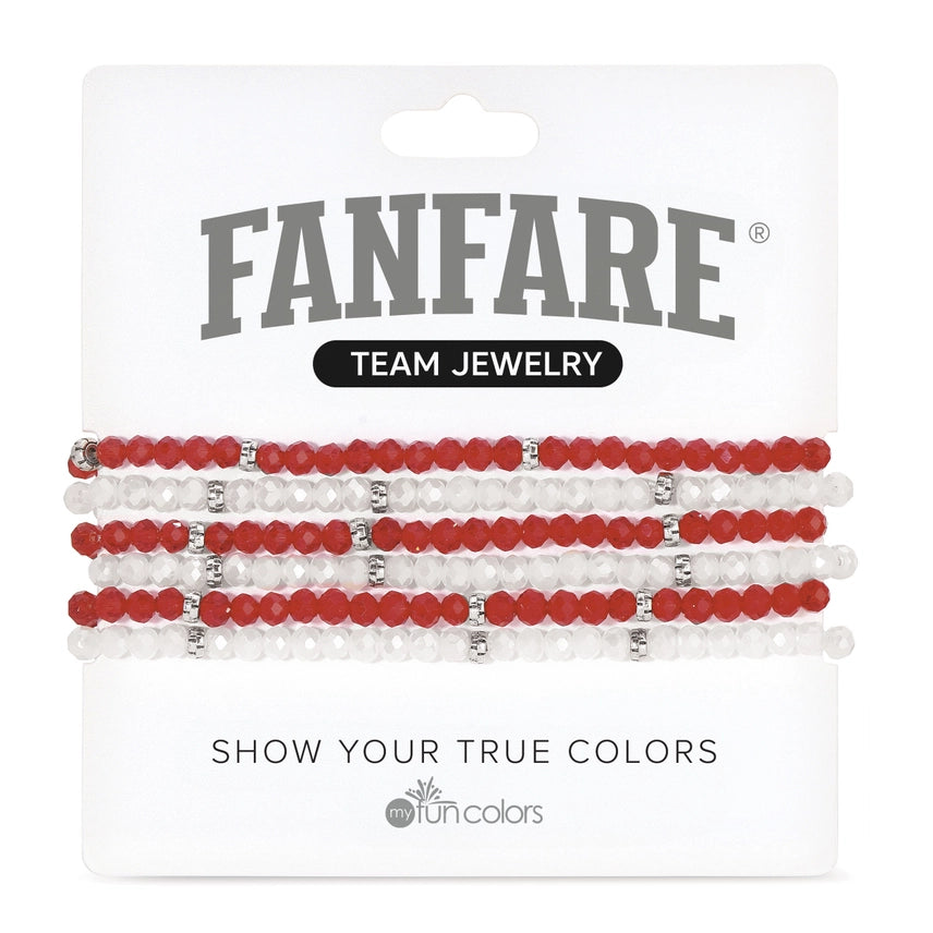 Fanfare Stretch Bracelet Crimson/White