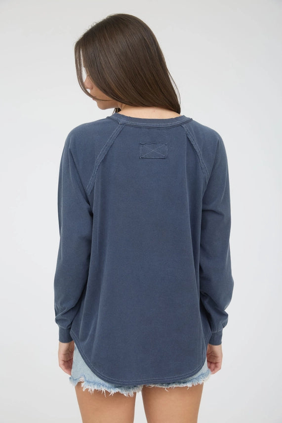 USA Graphic Ragland Long Sleeve Knit Top