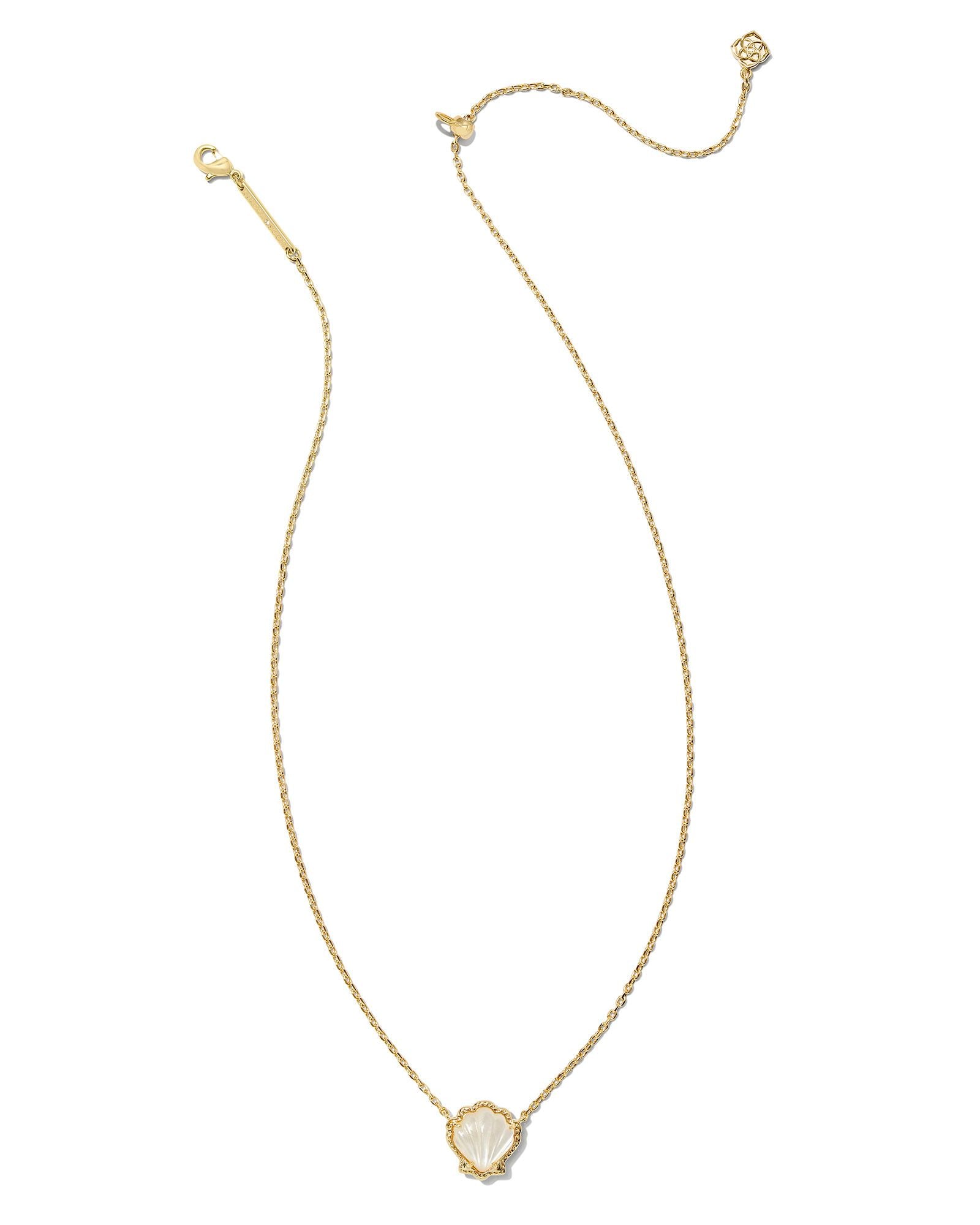 Brynne Shell Pendant Necklace Gold Ivory MOP