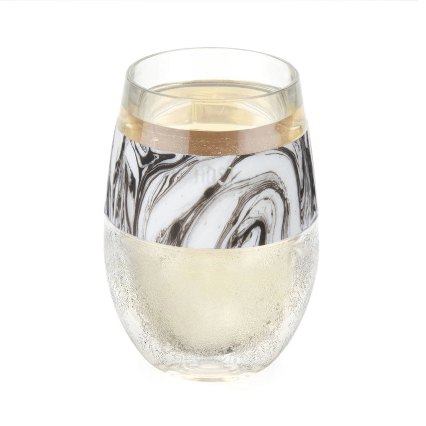 Wine Freeze Cooling Cups Black Swirl