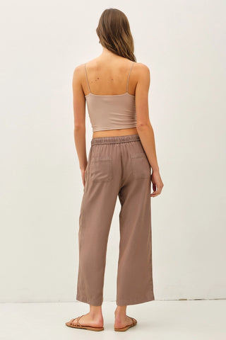 be cool Bottoms - Pants Tencel Wide Leg Cropped Pant Cocoa