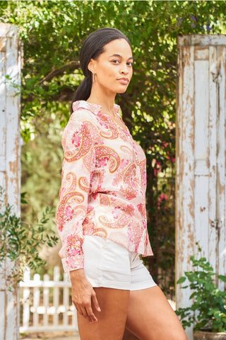 Print Voile Long Sleeve Shirt