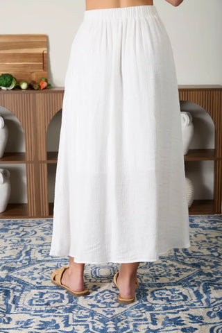 Blu Pepper Bottoms - Skirts Textured Front Button Detail Midi Skirt