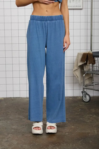 Blu Pepper Loungewear- Sleepwear - Bottoms Elastic Waist Wide Leg Knit Lounge Pants