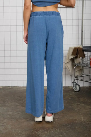 Blu Pepper Loungewear- Sleepwear - Bottoms Elastic Waist Wide Leg Knit Lounge Pants