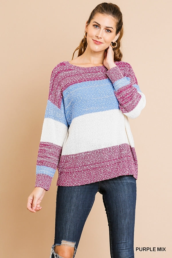 Final Sale Multi Color Long Sleeve Sweater
