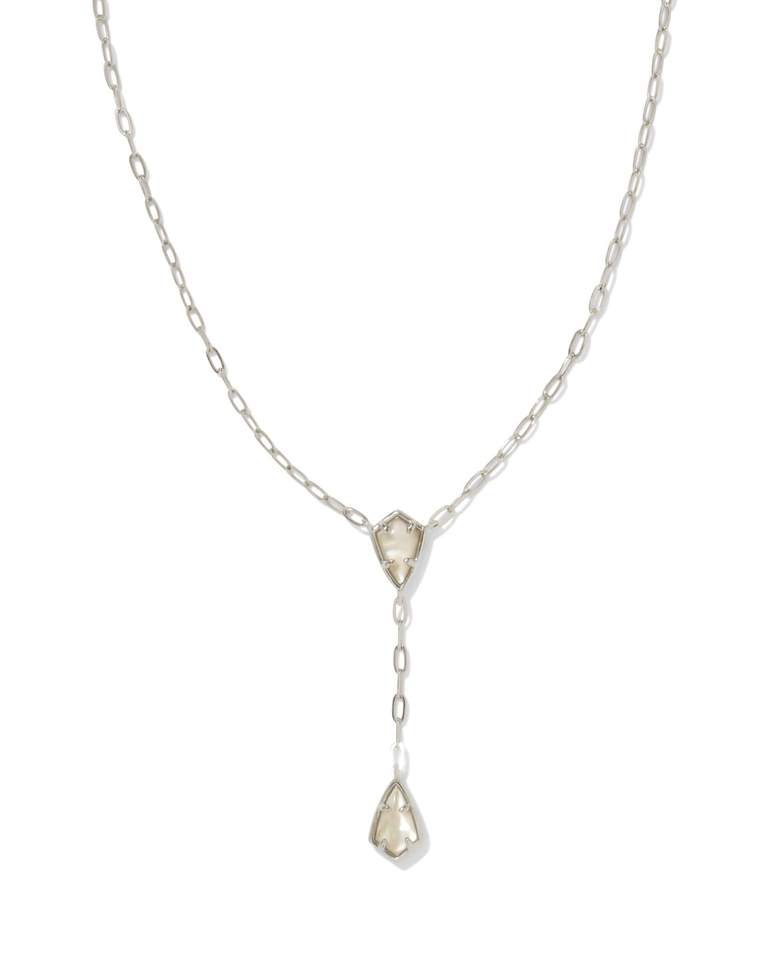 Camry Y Necklace Silver Ivory MOP