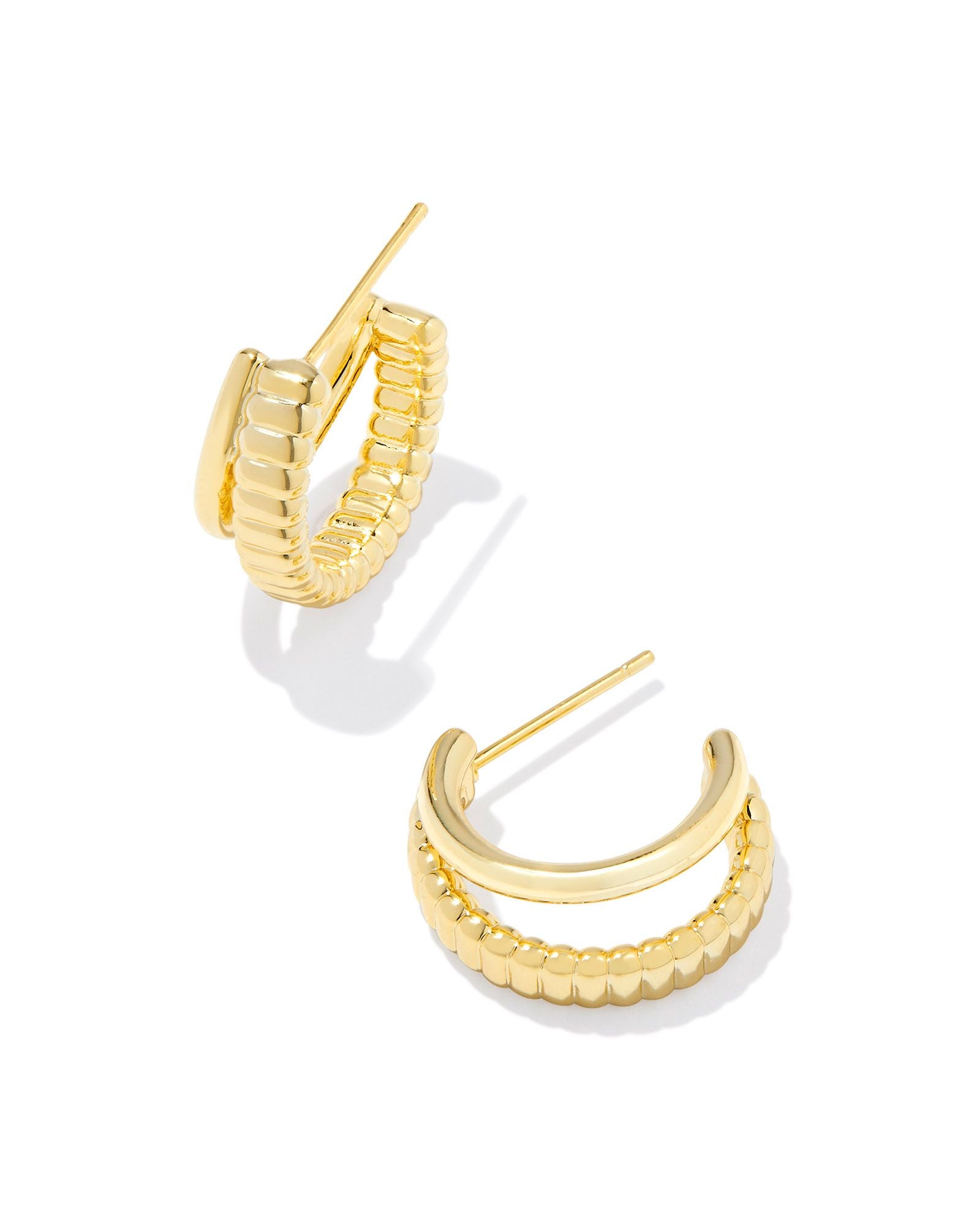 Layne Huggie Earrings Gold Metal