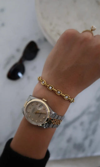 Chansuttpearls Jewelry - Bracelets Brooke Rhinestone & Gold Bracelet