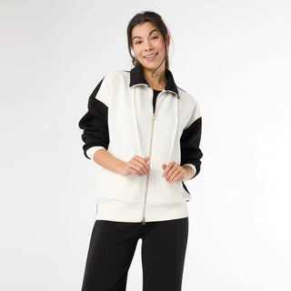 Coco+Carmen Loungewear- Sleepwear - Bottoms Final Sale Hilarie Two-Tone Jogger Pant Black/Ivory