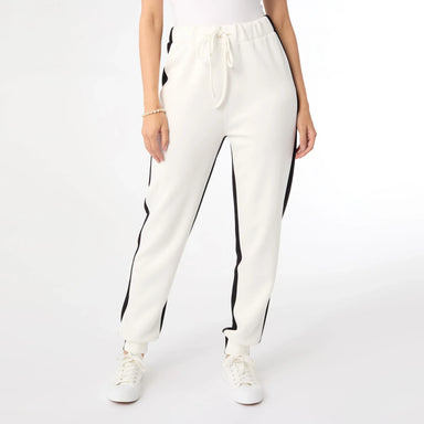 Coco+Carmen Loungewear- Sleepwear - Bottoms Xsm Final Sale Hilarie Two-Tone Jogger Pant Black/Ivory