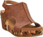 Corkys Footwear Shoes Carley Wedge Sandal Cognac Tumbled
