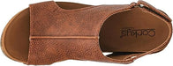 Corkys Footwear Shoes Carley Wedge Sandal Cognac Tumbled