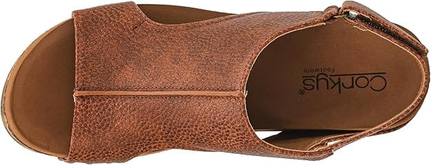 Corkys Footwear Shoes Carley Wedge Sandal Cognac Tumbled