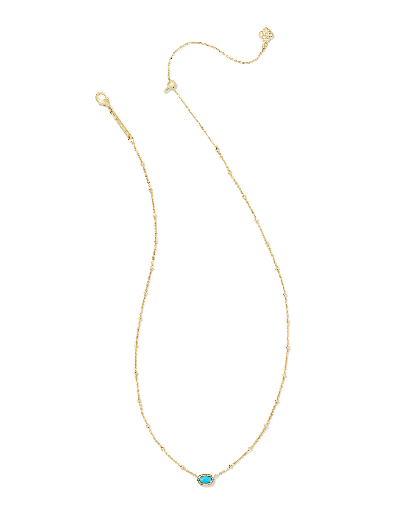 Mini Elisa Gold Satellite Short Pendant Necklace Turquoise