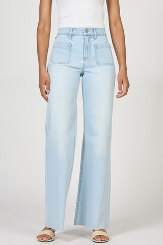 Dear John Bottoms - Pants 25 Micah Mid-Rise Wide Leg Jeans Misty Cloud