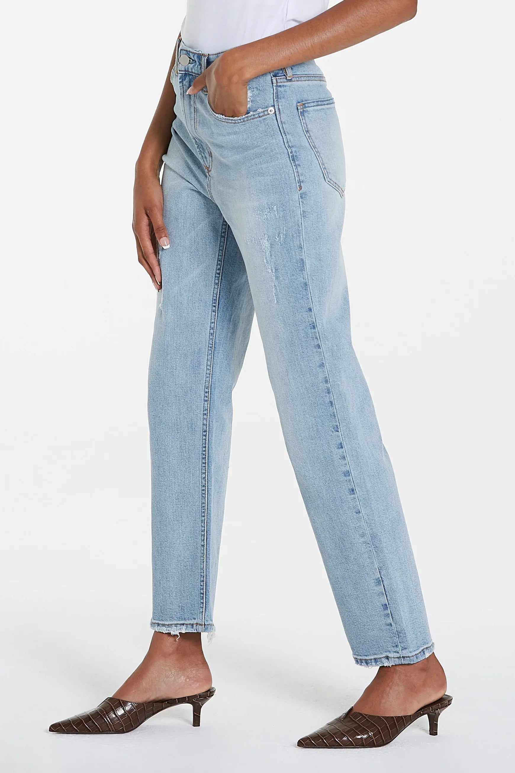 Dear John Bottoms - Pants Final Sale 90s Ultra High Rise Ankle Straight Jeans Calabasas