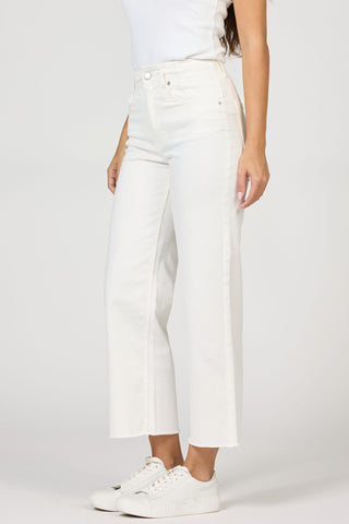Dear John Bottoms - Pants Holly High Rise Straight Leg Jeans White