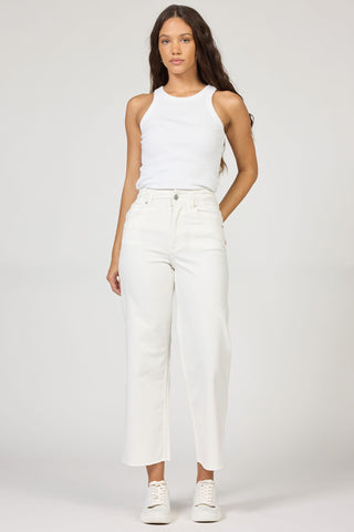 Dear John Bottoms - Pants Holly High Rise Straight Leg Jeans White