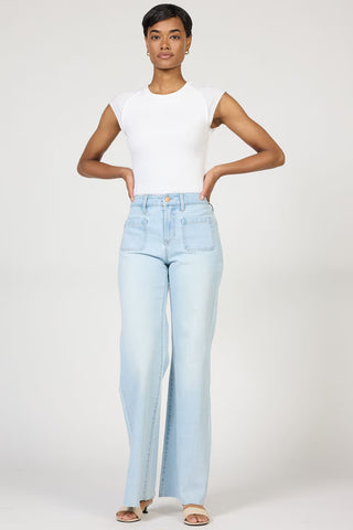 Dear John Bottoms - Pants Micah Mid-Rise Wide Leg Jeans Misty Cloud