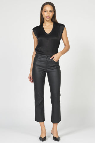 Dear John Bottoms - Pants Sale Anika Straight Leg Vegan Leather Pant Black