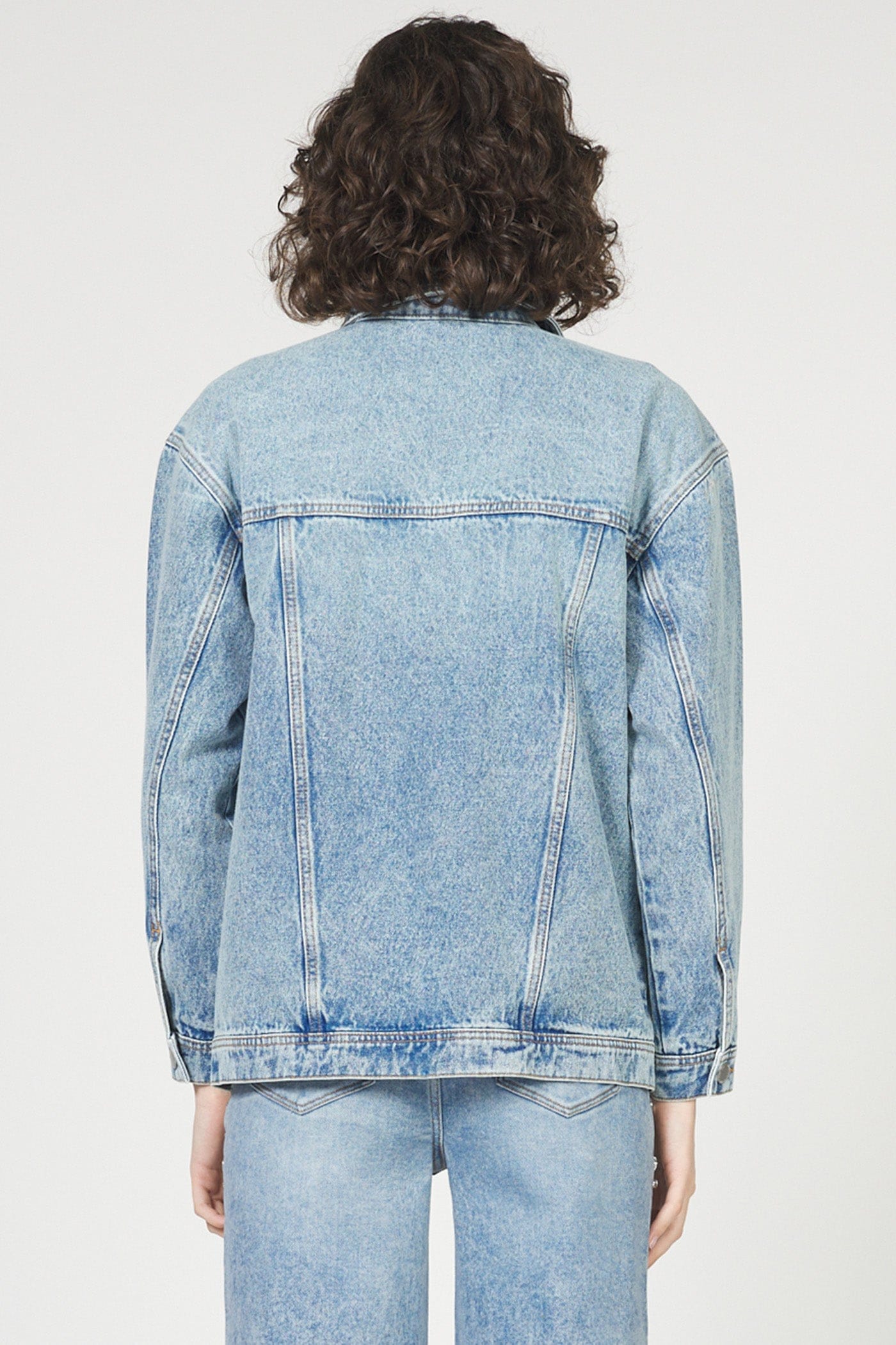 Dear John Outerwear - Jackets Final Sale Janette Oversized Denim Jacket w/Crystals Spakle