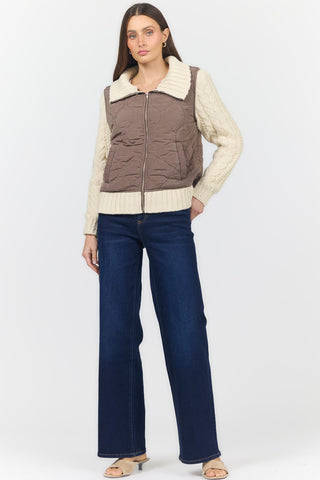 Dear John Outerwear - Jackets Petra Sweater Jacket Pigment/Cappuccino