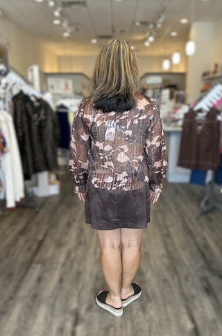 Dear John Tops - Blouse Azalea Ruffle Neck Long Sleeve Blouse Camden Petals