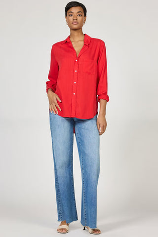 Dear John Tops - Blouse Gia Tencel Collar Button Front Shirt Salsa