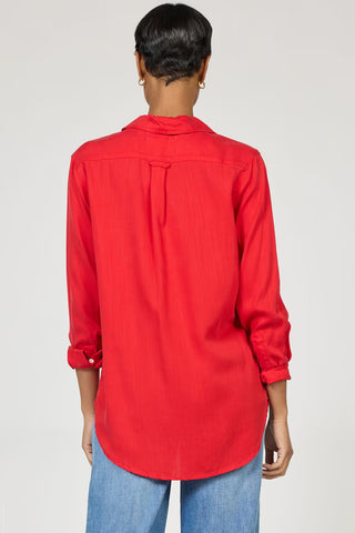 Dear John Tops - Blouse Gia Tencel Collar Button Front Shirt Salsa