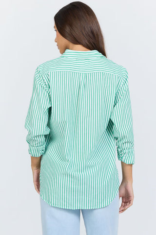 Dear John Tops - Blouse Lolita Striped Long Sleeve Button Down Top Greengrass