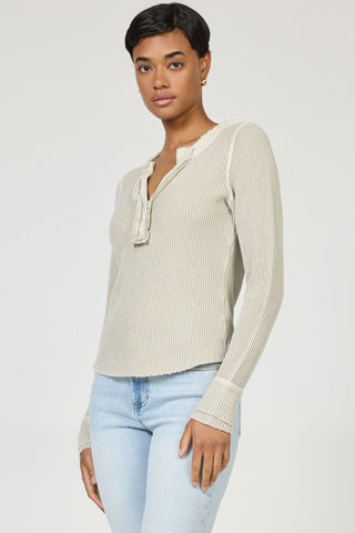 Dear John Tops - Blouse Luna Thermal Henley Top Abbey Stone