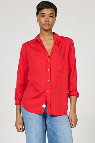 Dear John Tops - Blouse Xsm Gia Tencel Collar Button Front Shirt Salsa