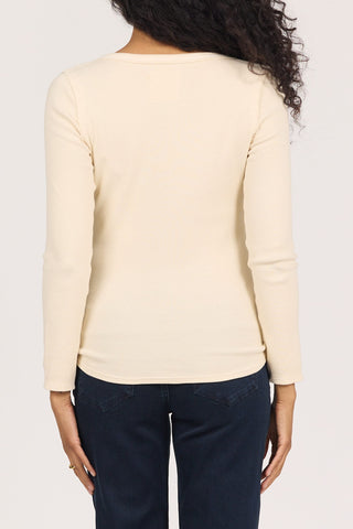 Dear John Tops - Pullover Edie Long sleeve Henley Top Whitecap Grey
