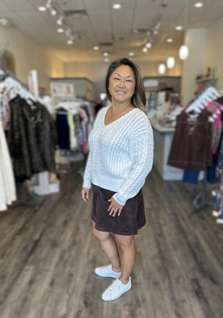 Dear John Tops - Sweaters Lexi V-Neck Sweater Off White