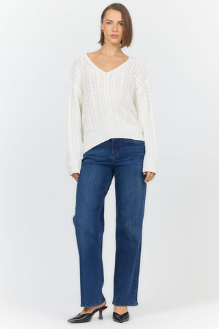 Dear John Tops - Sweaters Lexi V-Neck Sweater Off White