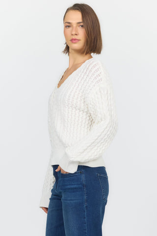Dear John Tops - Sweaters Lexi V-Neck Sweater Off White