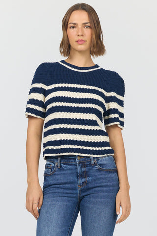Dear John Tops - Sweaters  Simone Crew Neck Short Sleeve Striped Sweater