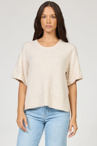 Dear John Tops - Sweaters Xsm Catrina Crew Neck Short Sleeve Sweater Oatmel