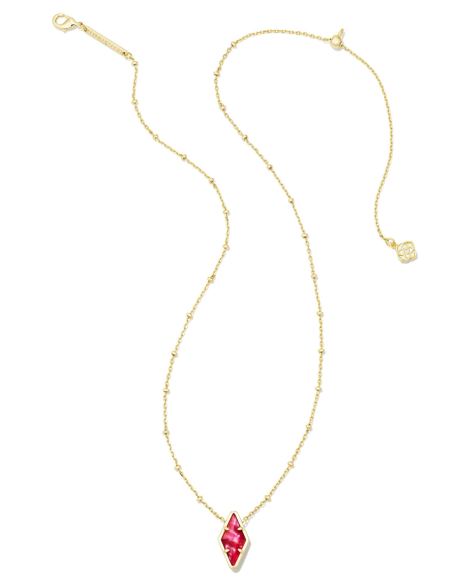 Sale Kinsley Gold Short Pendant Necklace Raspberry Illusion