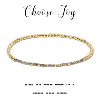 Dot & Dash Jewelry - Bracelets Choose Joy Dot & Dash 14K Gold Filled Stretch Bracelet