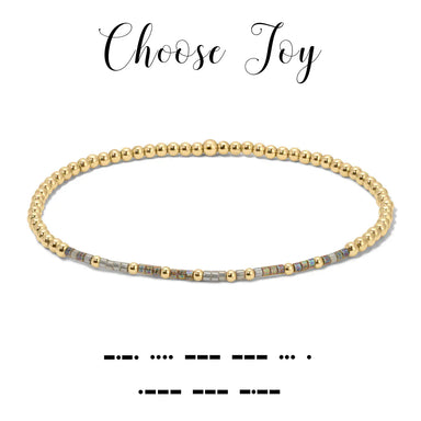 Dot & Dash Jewelry - Bracelets Choose Joy Dot & Dash 14K Gold Filled Stretch Bracelet