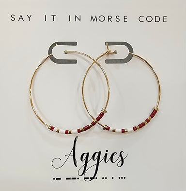 Dot & Dash Jewelry - Earrings Aggies Dot & Dash Hoop Earrings