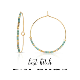 Dot & Dash Jewelry - Earrings Best Bitch Dot & Dash Hoop Earrings