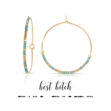 Dot & Dash Jewelry - Earrings Best Bitch Dot & Dash Hoop Earrings