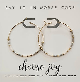 Dot & Dash Jewelry - Earrings Choose Joy Dot & Dash Hoop Earrings