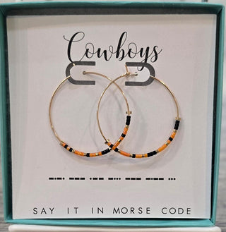 Dot & Dash Jewelry - Earrings Cowboys Dot & Dash Hoop Earrings