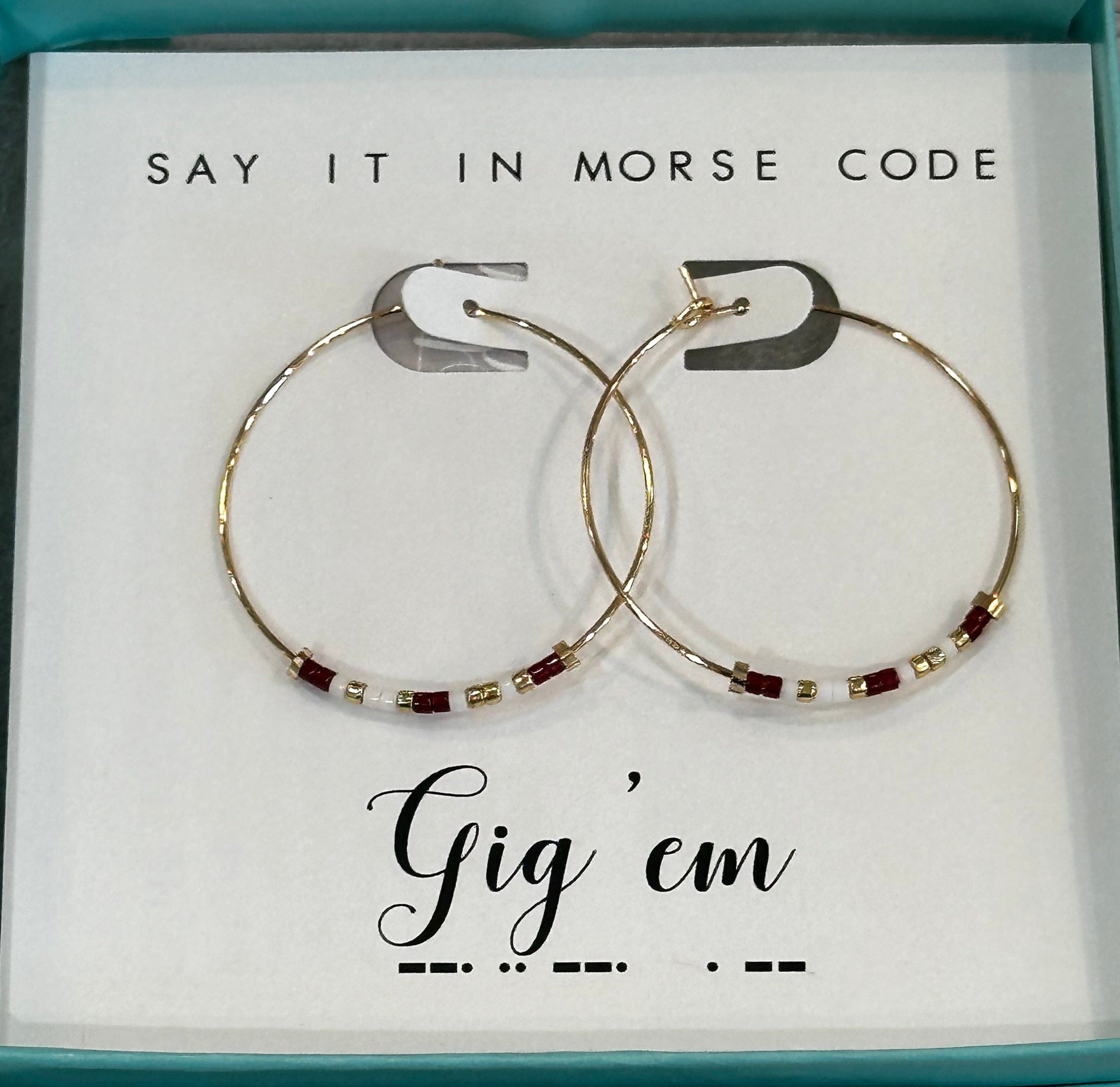 Dot & Dash Jewelry - Earrings Gig 'em Dot & Dash Hoop Earrings